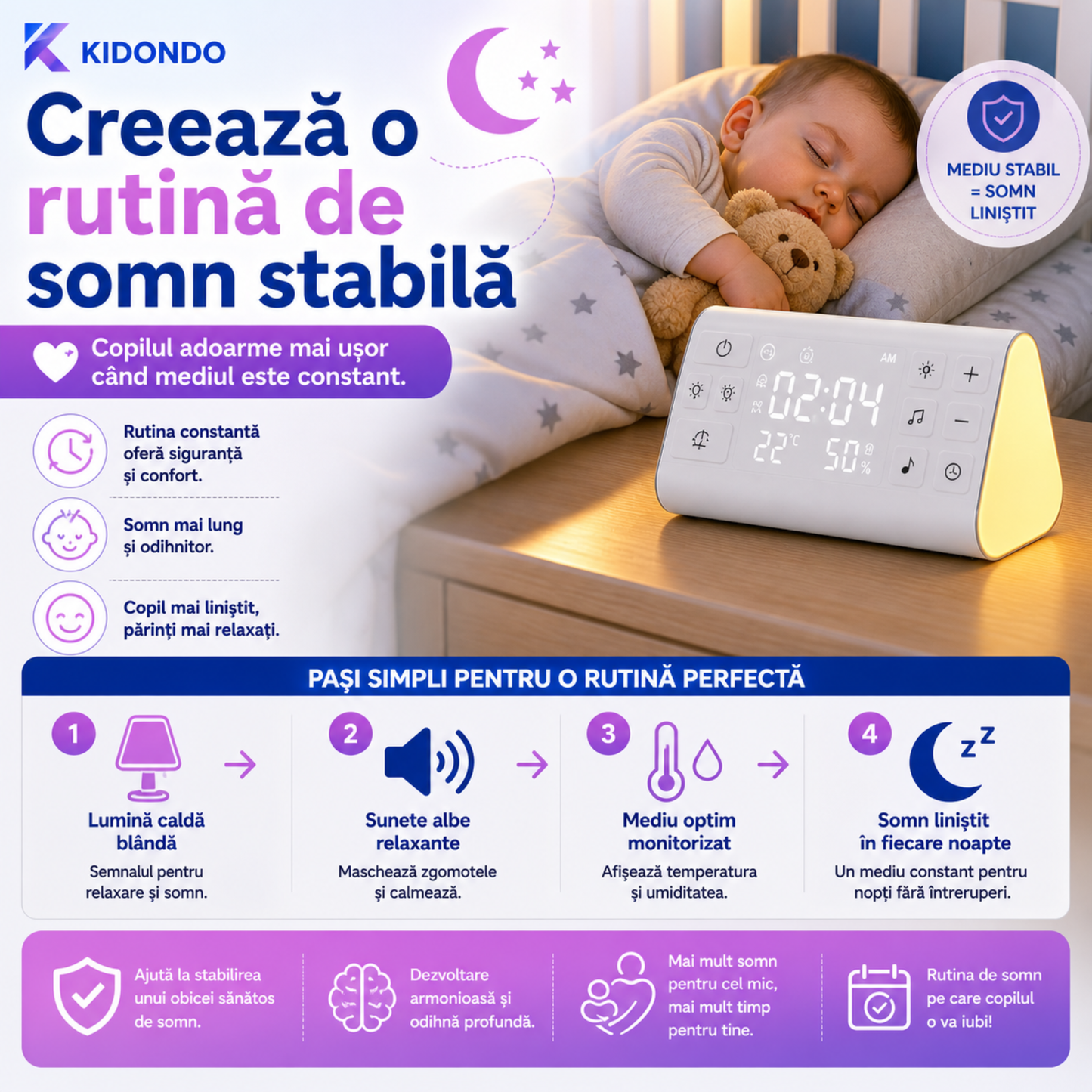Boxă 4 în 1 cu sunete albe